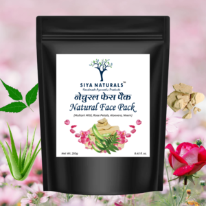 Herbal Glow Face Pack โ Multani Mitti, Rose Petals, Aloe Vera & Neem | Natural Skin Detox & Glow